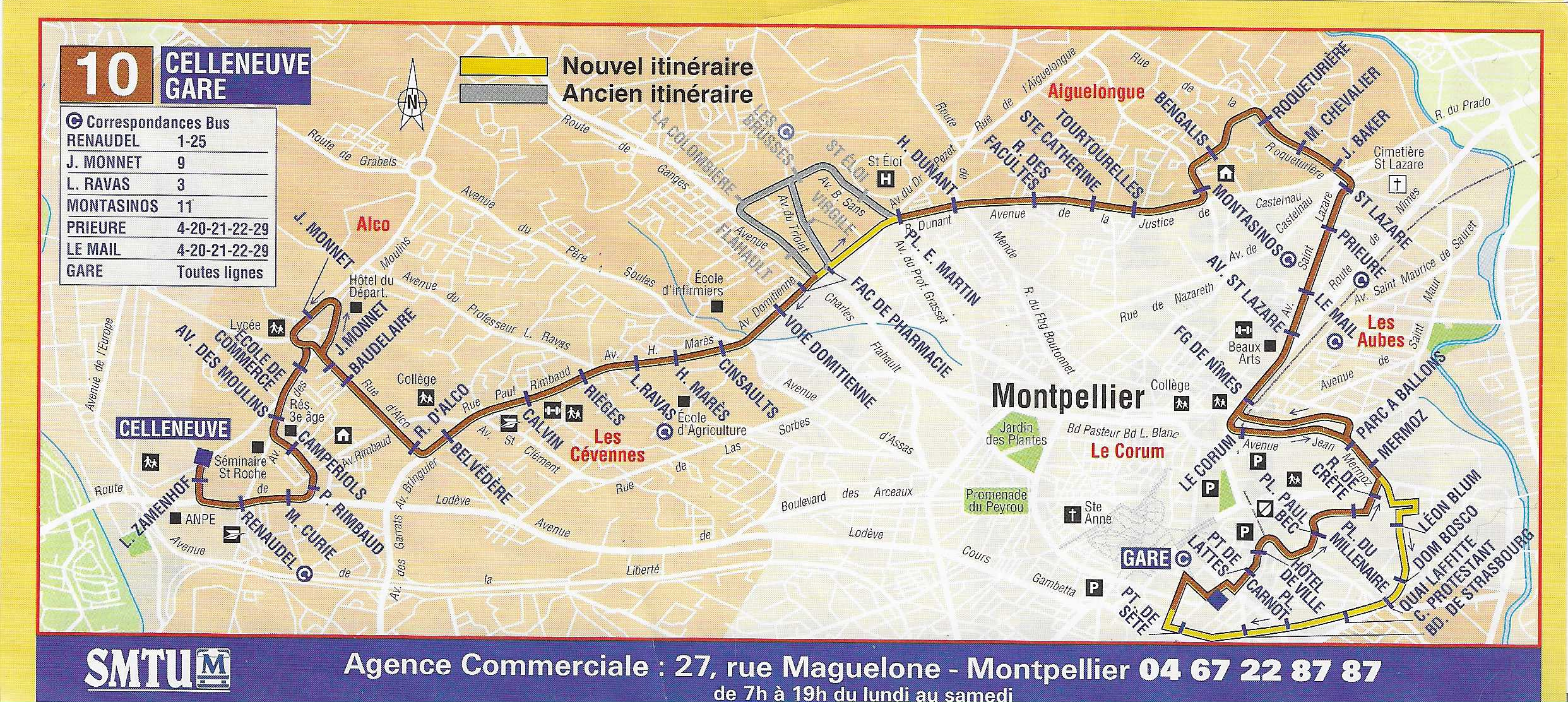 Ligne 10 à partir du 16 juillet 1998. Source : document SMTU