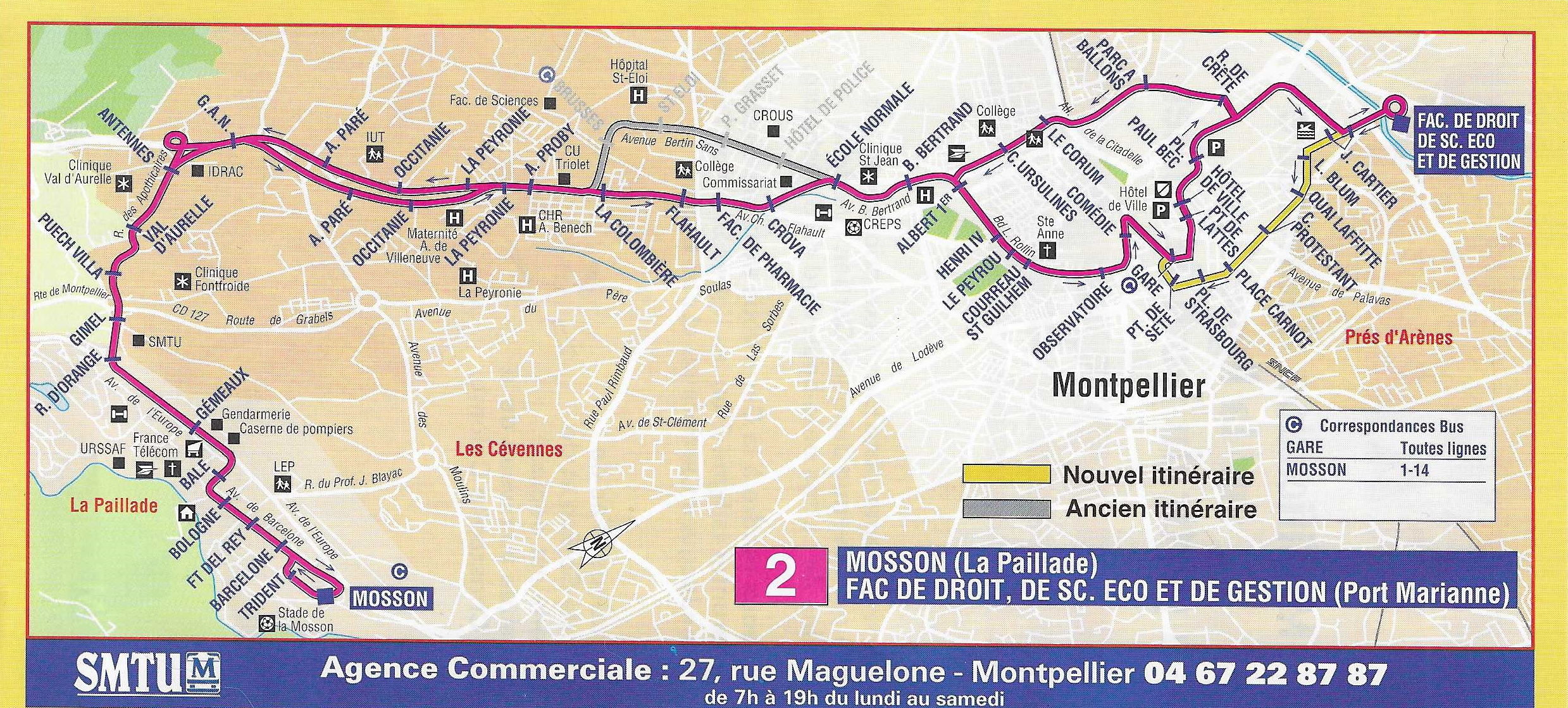 Ligne 2 à partir du 16 juillet 1998. Source : document SMTU
