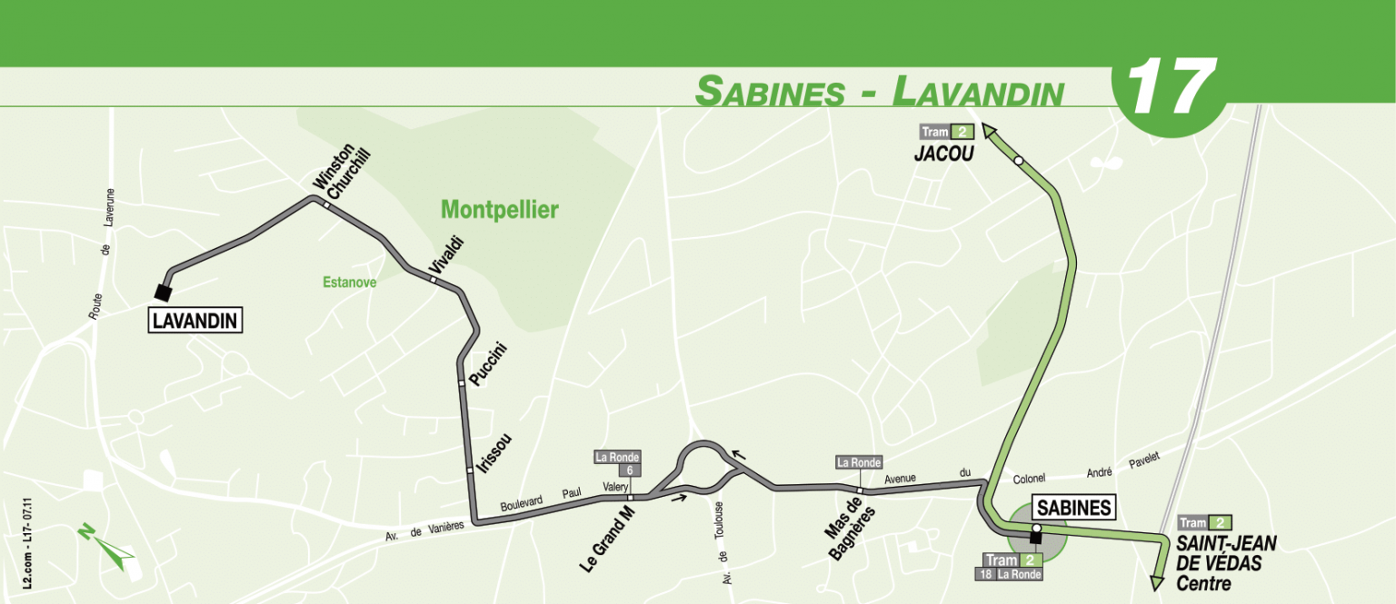 Le réseau TaM avec la ligne 2 – Via Montpellier